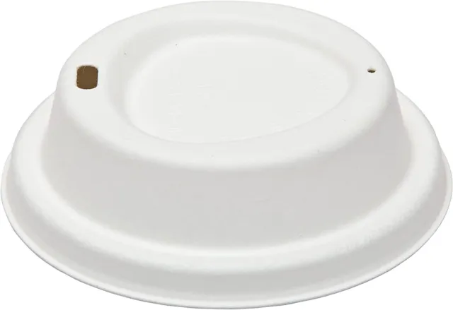 90mm Coffee Cup Lids Compostable For 12/16 OZ Double Wall Hot Cold Drinks 25x