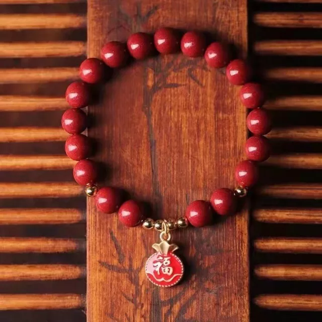 Cinnabar Lucky Bracelet Gift Jewelry Real Designer Luxury Natural Bead