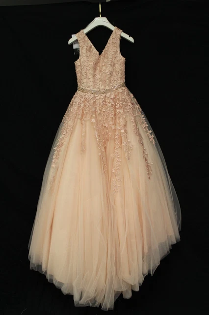 SHERRI HILL LITTLES K52080 GIRLS BLUSH PAGEANT PARTY BALL GOWN DRESS sz 12