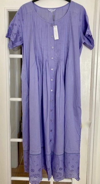BNWT! Lovely *PENNY PLAIN* Lavender Broderie Anglais Cotton Lined Maxi Dress 20