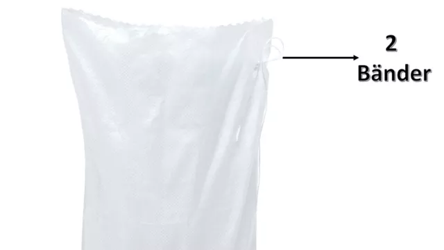 QUP PP Gewebesäcke 40x60 cm Getreidesack, Sandsack mit integriertem Bindeband
