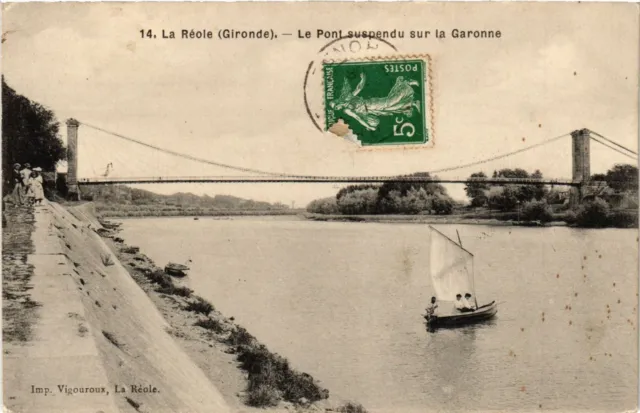 CPA La Reole - Le Pon suspendu sur La Garonne (655468)