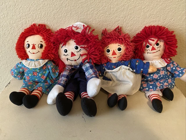 Raggedy Ann and Andy vintage cloth dolls (Knickerbocker Applause,Hasbro) Lot 4