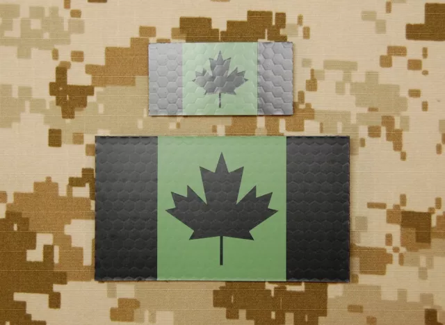 Canadian IR Green Flag Mini & Standard Patch Set JTF-2 CSOR CANSOFCOM Infrared