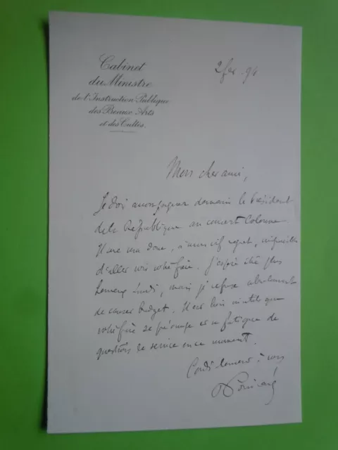 Autographe Raymond POINCARE (1860-1934) PRESIDENT DE LA REPUBLIQUE