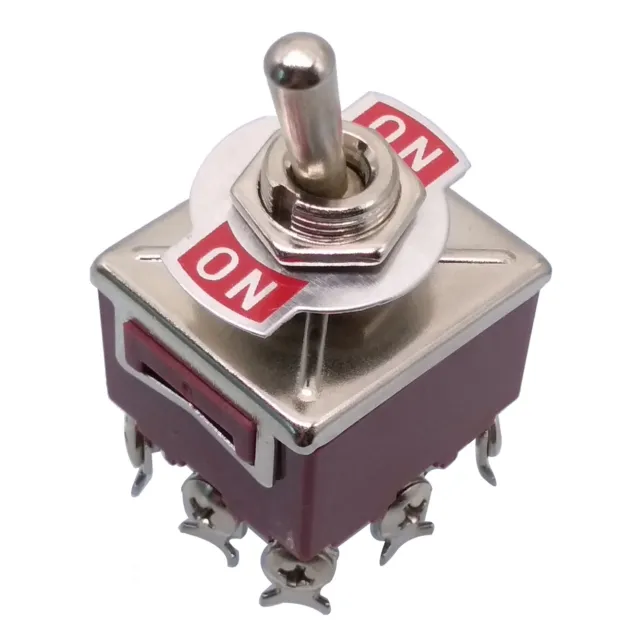 US Stock ON-ON 3PDT 9 Pin Terminals Latching Toggle Switch 302 AC 250V 15A