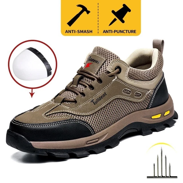 MENS SAFETY SHOES Work Trainers Womens Steel Toe Cap Lightweight Hiking ...
