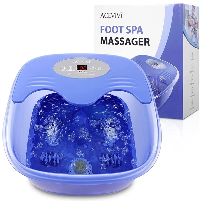 FOOT SPA BATH Tub Massager w/Heat Jets Pumice Stone Pedicure Foot Soak