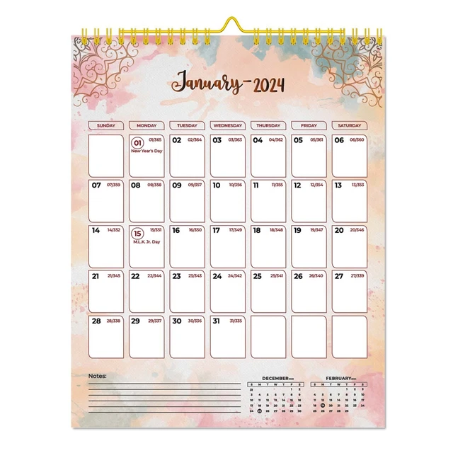 2025 WALL CALENDAR, from January to December, Size 11" x 17” 14.95