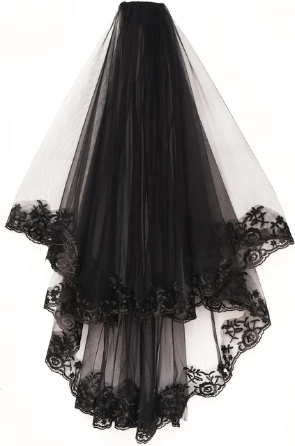 VELO DA SPOSA Di Halloween, in Pizzo, per Cosplay, Da Strega, Con