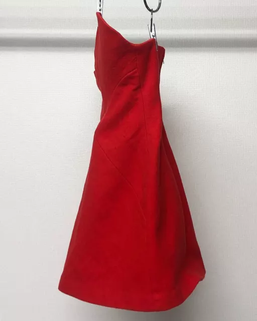 Vintage 1980s Yohji Yamamoto Bustier Dress Women Size S Red Color Rare