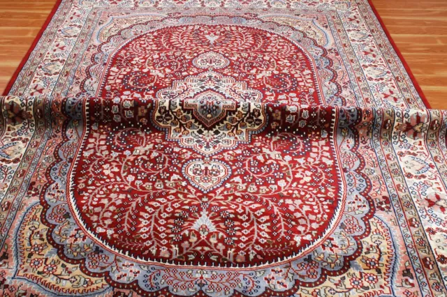 Herizz Serapi Parsian Large Wool Area Rug Hand-Knotted Oriental Red Carpet 6x9ft