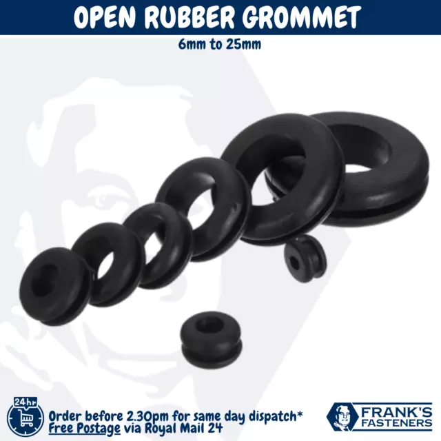 OPEN WIRING RUBBER GROMMET 6mm 9mm 12mm 16mm 20mm 25mm