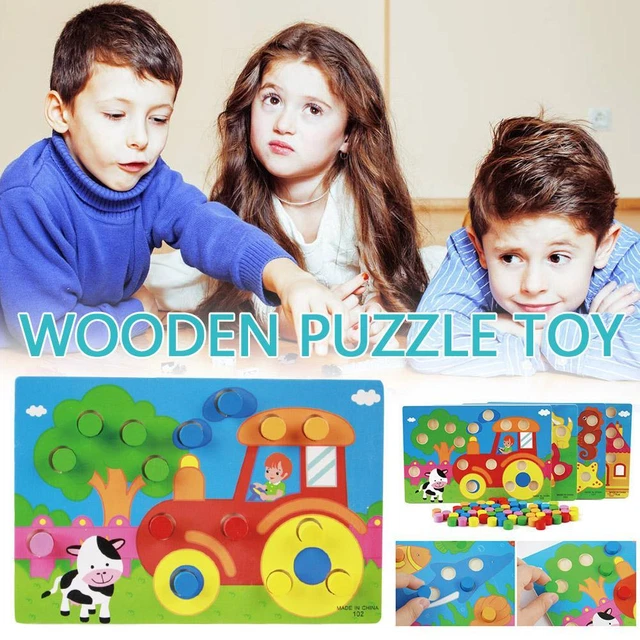Montessori Wooden Puzzle Baby Kids Toddler Jigsaw Animal Learning Toy Gift^
