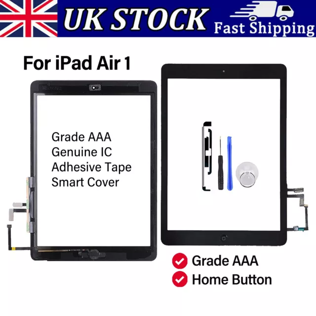 For iPad Air 1 A1474 A1475 A1476 Black Touch Screen Replacement Digitizer +Tools