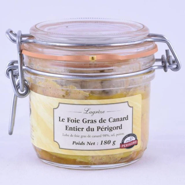Foie Gras de Canard Entier du Périgord, Bocal 180 gr, Lagrèze