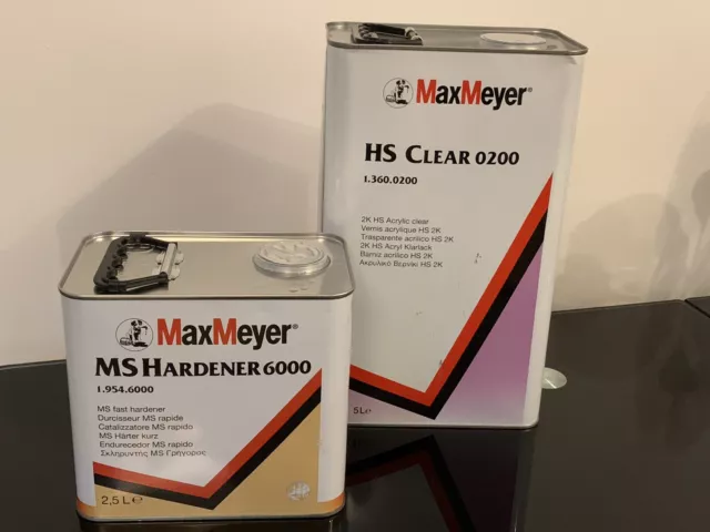 Max Meyer 0200 2K Clear Coat 7.5 Litre Kit With 6000 Hardener