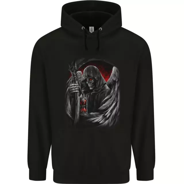 Grim Reaper Biker Gothic Heavy Metal Skull Mens 80% Cotton Hoodie
