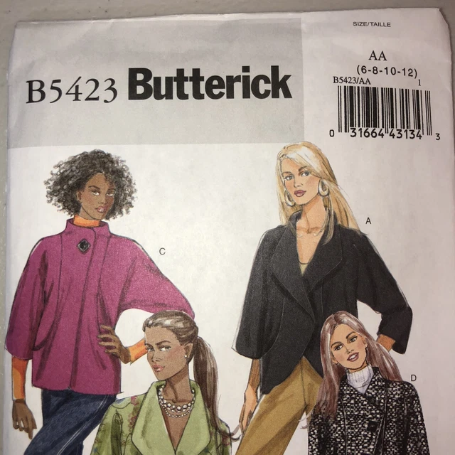 Butterick Sewing Pattern B5423 Misses Jackets 2009 UNCUT Lined Loose Fit 2