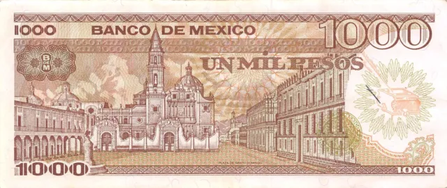 Mexico  1000  Pesos  19.7.1985  Series  XP  Prefix  E  Circulated Banknote WH2