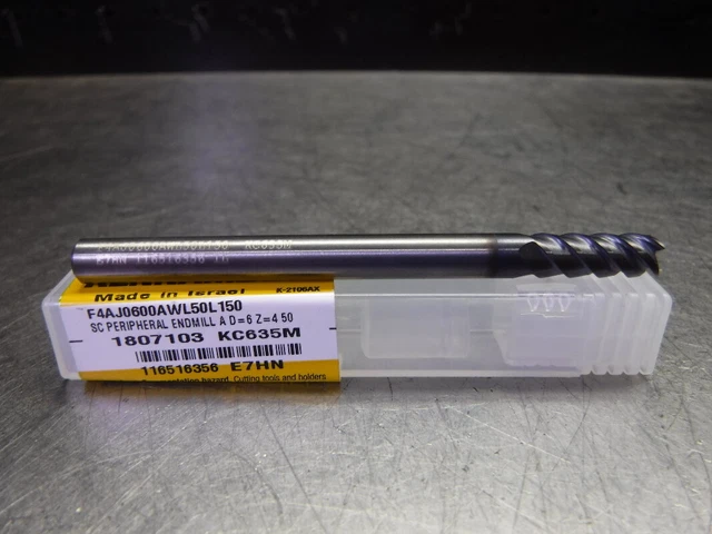 Kennametal 6mm Solid Carbide Endmill 4 Flute F4AJ0600AWL50L150 KC635M (LOC1538B)