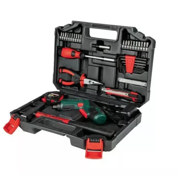 PARKSIDE TOOL SET With Cordless Screwdriver In Plastic Case 47 PIECE