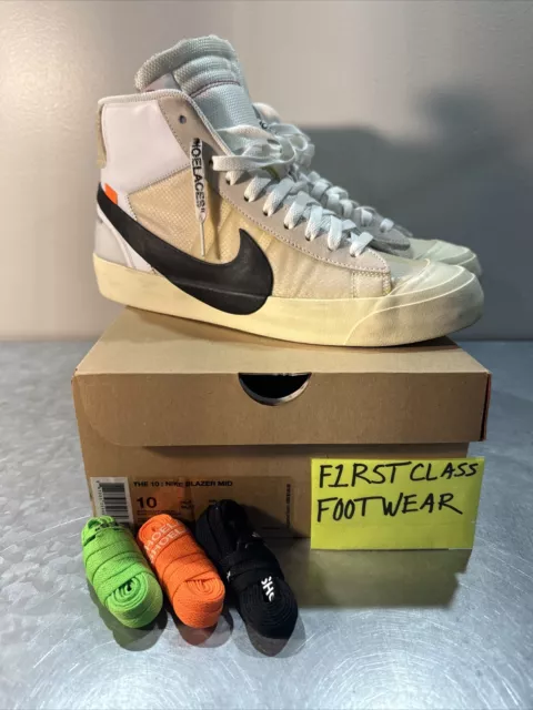 100% Authentic Nike Off-White x Blazer Mid The Ten AA3832 100 Size 10