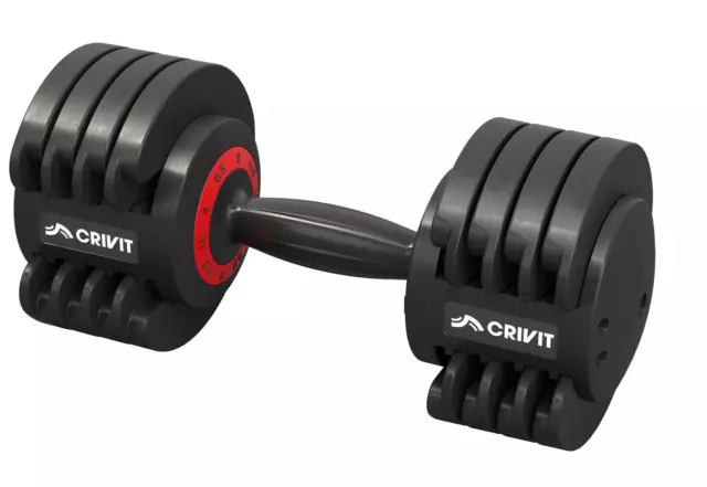 CRIVIT Kurzhantel-Set verstellbar 11,5 kg Hantel Krafttraining Gewichte Fitness