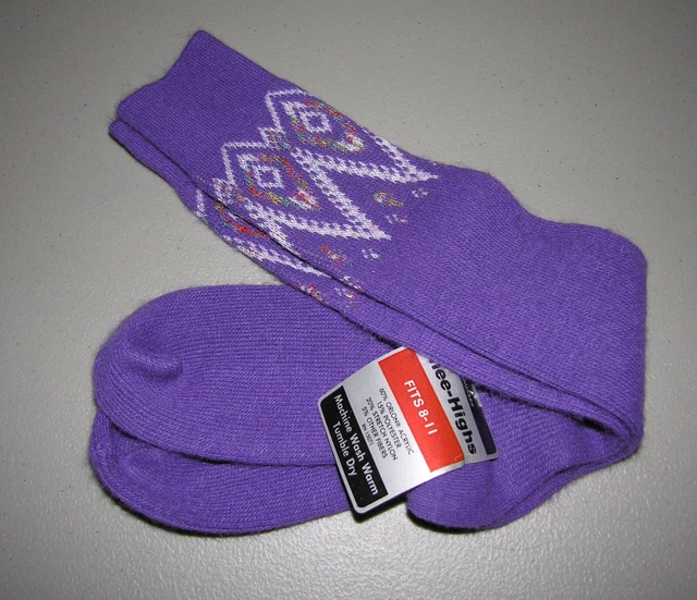 NOS Vintage patterned KNEE SOCKS sz 8-11 60% Orlon Mod/Retro 70s