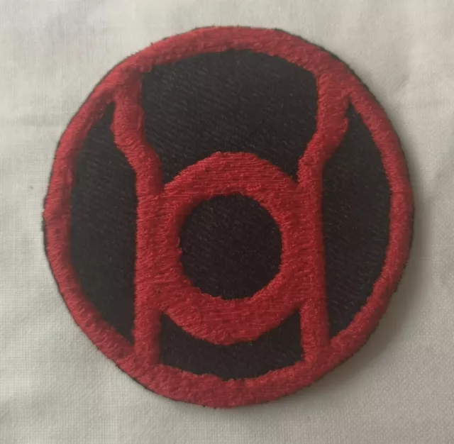 6.5cm Custom Unofficial Red Lantern Corps Logo Embroidered Sew On Patch.