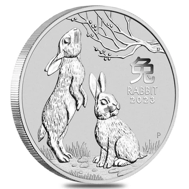2023 LUNAR YEAR of Rabbit Perth Mint 1 oz Silver Bullion Coin in Mint