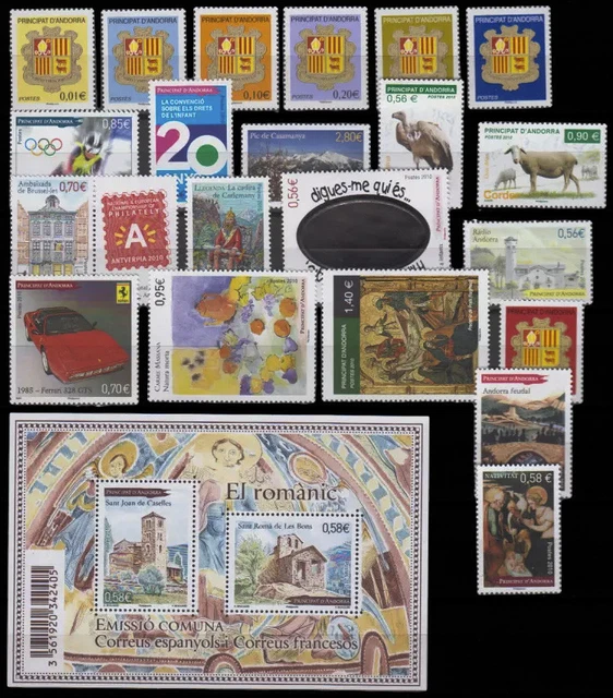 ANDORRA ANDORRE FRENCH FRANÇAIS FRANCESA AÑO 2001 COMPLETO MNH