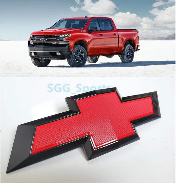 Custom Painted Gloss Black & White Front Grille Emblem For 2019-2021 Chevy Silverado 1500 Z71 – OEM Factory GM