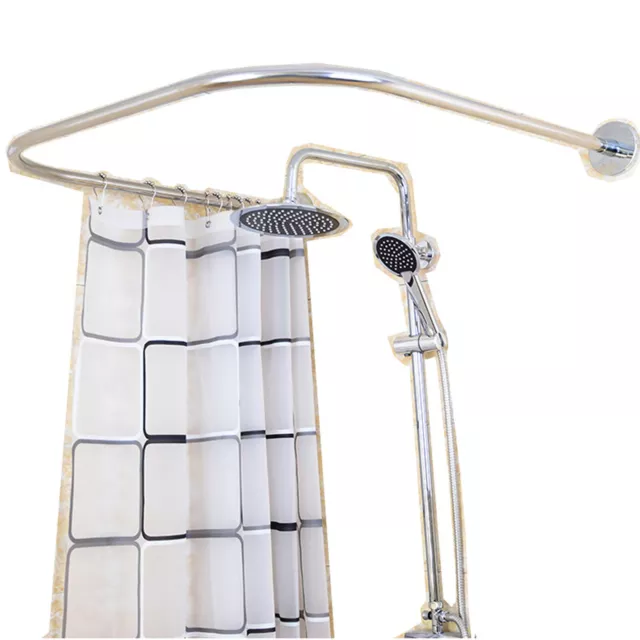 Asta doccia a forma di U senza foratura asta tenda doccia vasca da bagno asta ad arco acciaio inox