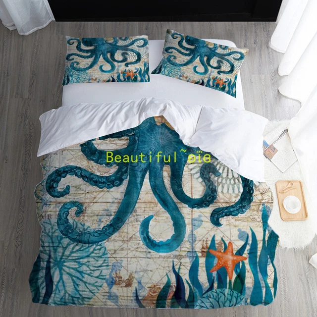 OCTOPUS MAP SINGLE/DOUBLE/QUEEN/KING Bed Quilt/Doona/Duvet Cover Set