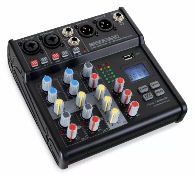 Table de Mixage DJ Mini 4 Canaux Control Console Enregistremen USB XLR Bluetooth