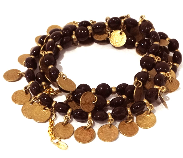 Collier Sautoir Oversize Jacky De G Paris - Vintage Années 90 - Noir - Occasion - Bijou Statement