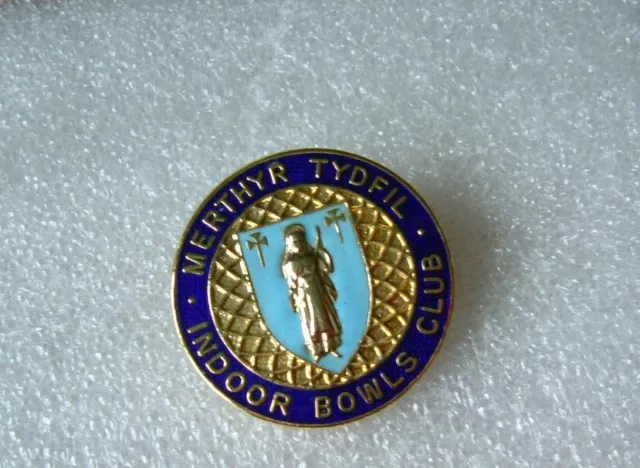 Merthyr Tydfil Indoor Bowls Club  Enamel Badge