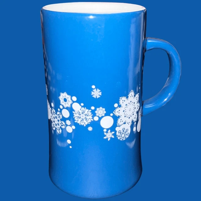 Caribou Coffee Blue Holiday Snowflake Coffee Mug Cup Tea Cup 18oz
