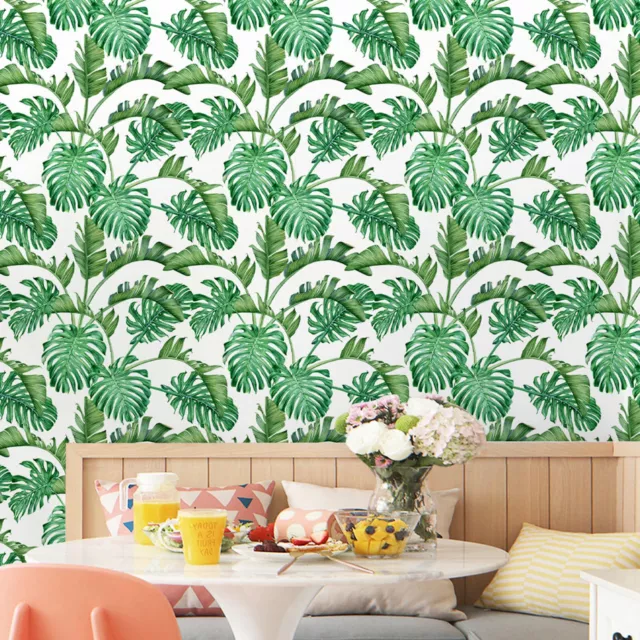 Turtle Back Leaf Tropical Leaf Detachable Wallpaper Watercolor Self  Wall