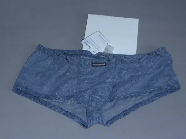 Manstore M2275 Hot Pants Spitze Transparent Unterwäsche Dove Blue Größe XXL Neu