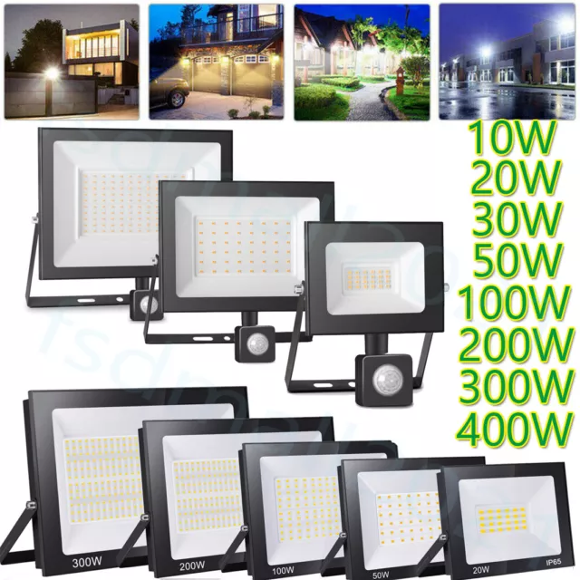 10-400W LED Flutlicht No/PIR Motion Sensor Garden Innen & außen Security Light