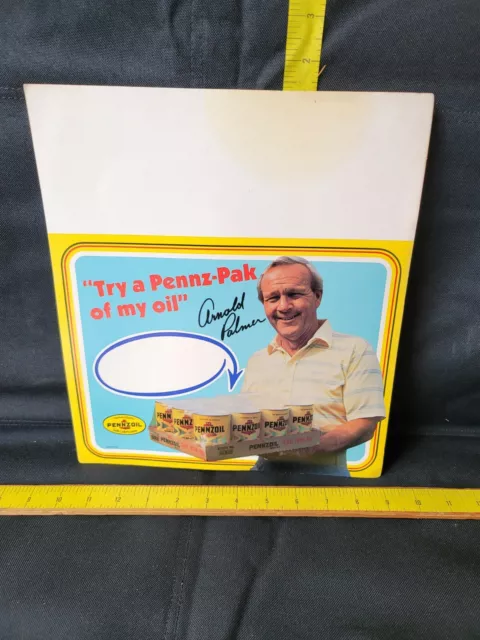 Pennzoil Arnold Palmer Advertising Sign Cardboard PGA