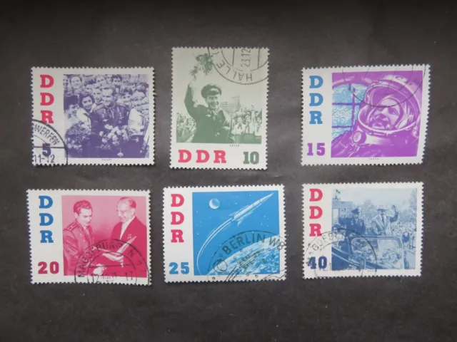 DDR 1961 Mi-Nr. DD 863 - 868 Raumfahrt Besuche von Kosmonauten kpl. gestempelt
