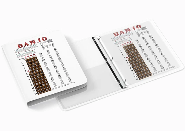 LAMINATED BANJO CHORD Chart Poster Easy Chords Beginner 8.5x11 Notebook ...