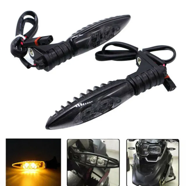 2X Front LED Turn Signal Lights Indicator For BMW F800GS R1200GS S1000RR Smoke w