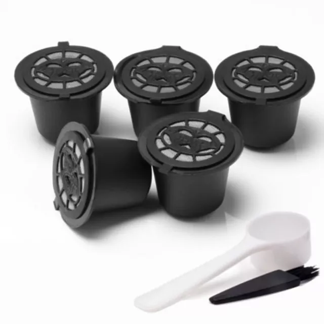 5PCS Refillable Coffee Capsule Cup Reusable Filter Pod For Nespresso Set