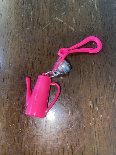 Vintage 1980s Plastic Bell Charm Pink Tea Kettle For 80s Charm Necklace