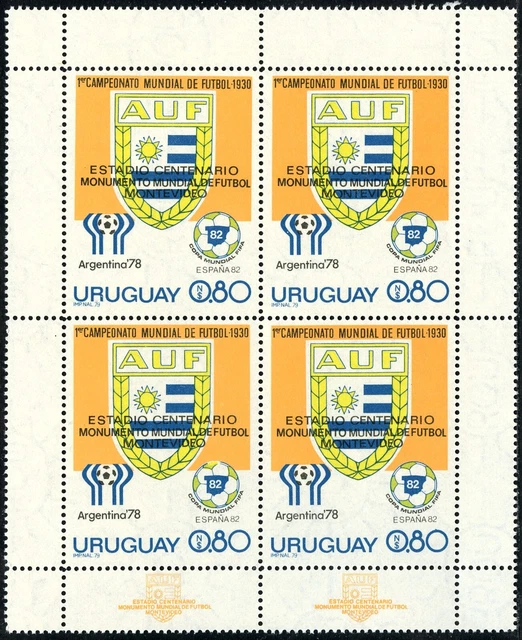 Uruguay Mi.-Nr. 1537 4x **, 1979, 0,80 NP  Jahresereignisse im postfr. 4-er-Bl.!