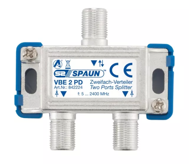 Spaun VBE 2 PD 2-way Splitter, 842224 (2-way Splitter CATV Compatible) (69)